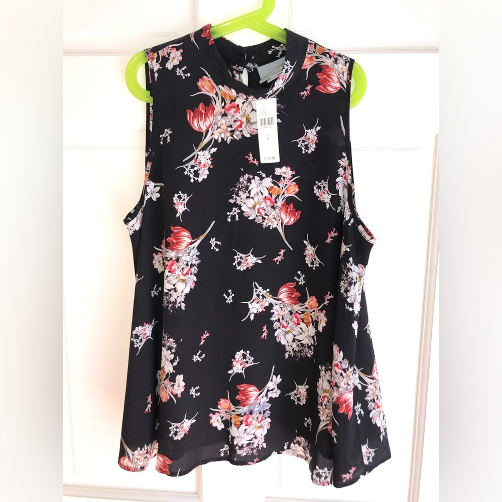 Maeve by Anthropologie Silk Mock Neck Swing Top. Size S